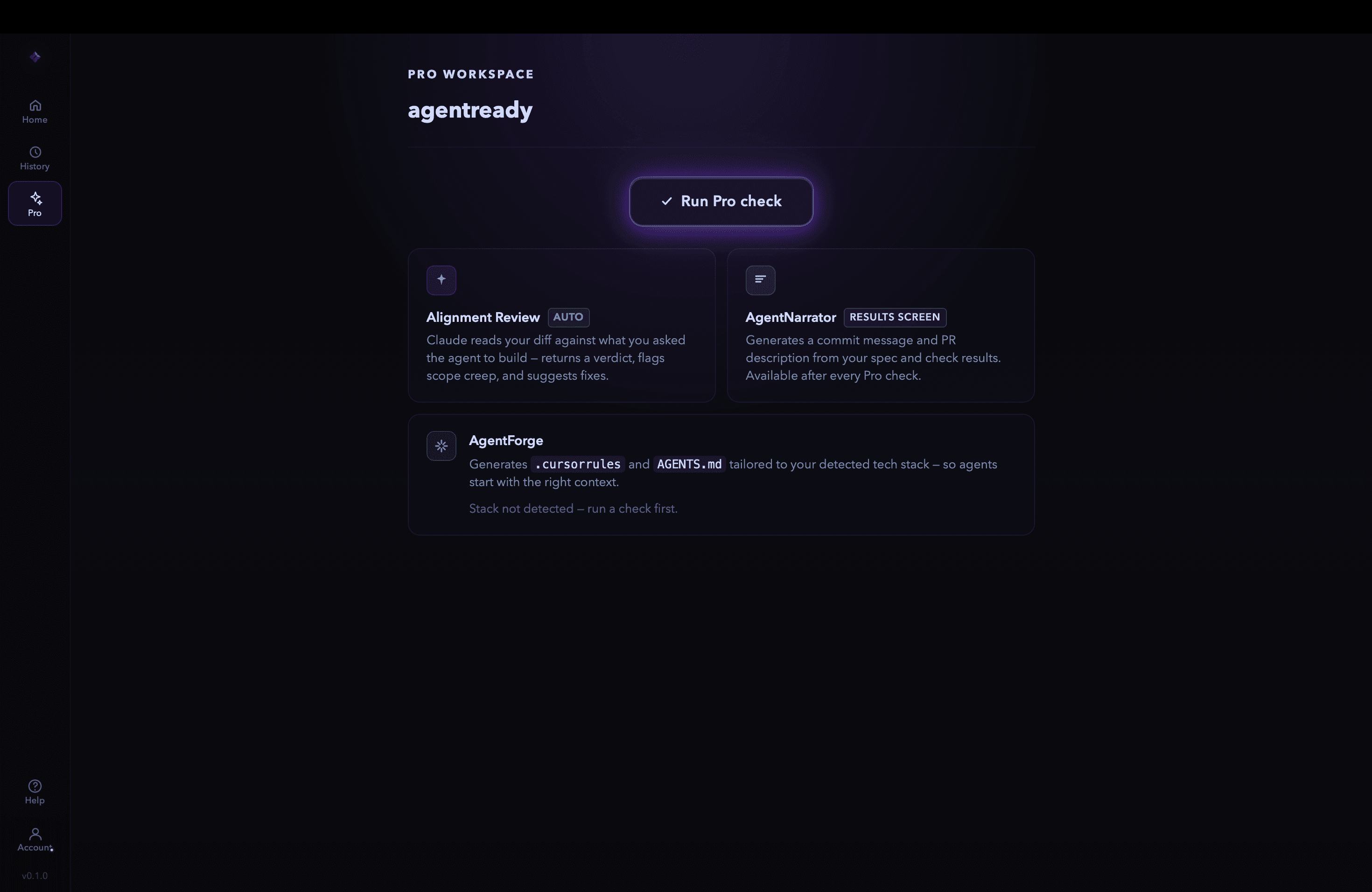 AgentReady Pro workspace
